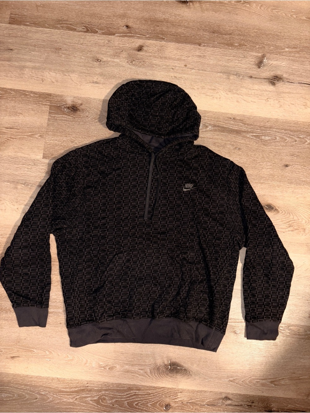 Nike Black Patterned Zip-Up Hoodie